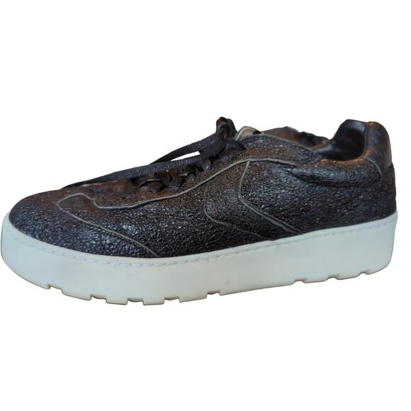 Voile Blanche black textured leather sneaker casual shoes - Picture 6 of 12